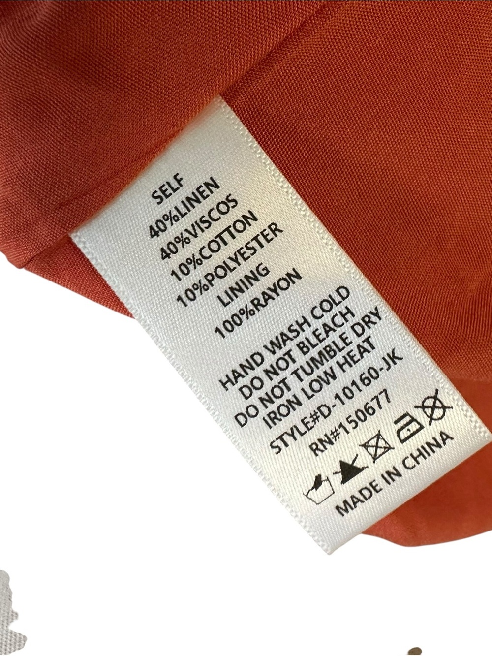 Strut & Bolt Off Shoulder Embroidered Linen Mini Dress Sz Small Terracotta Lined - Picture 10 of 13